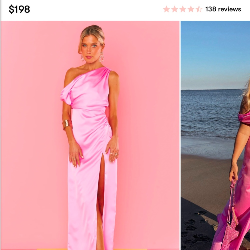 Show me your Mumu - jodie dress pink - one shoulder long